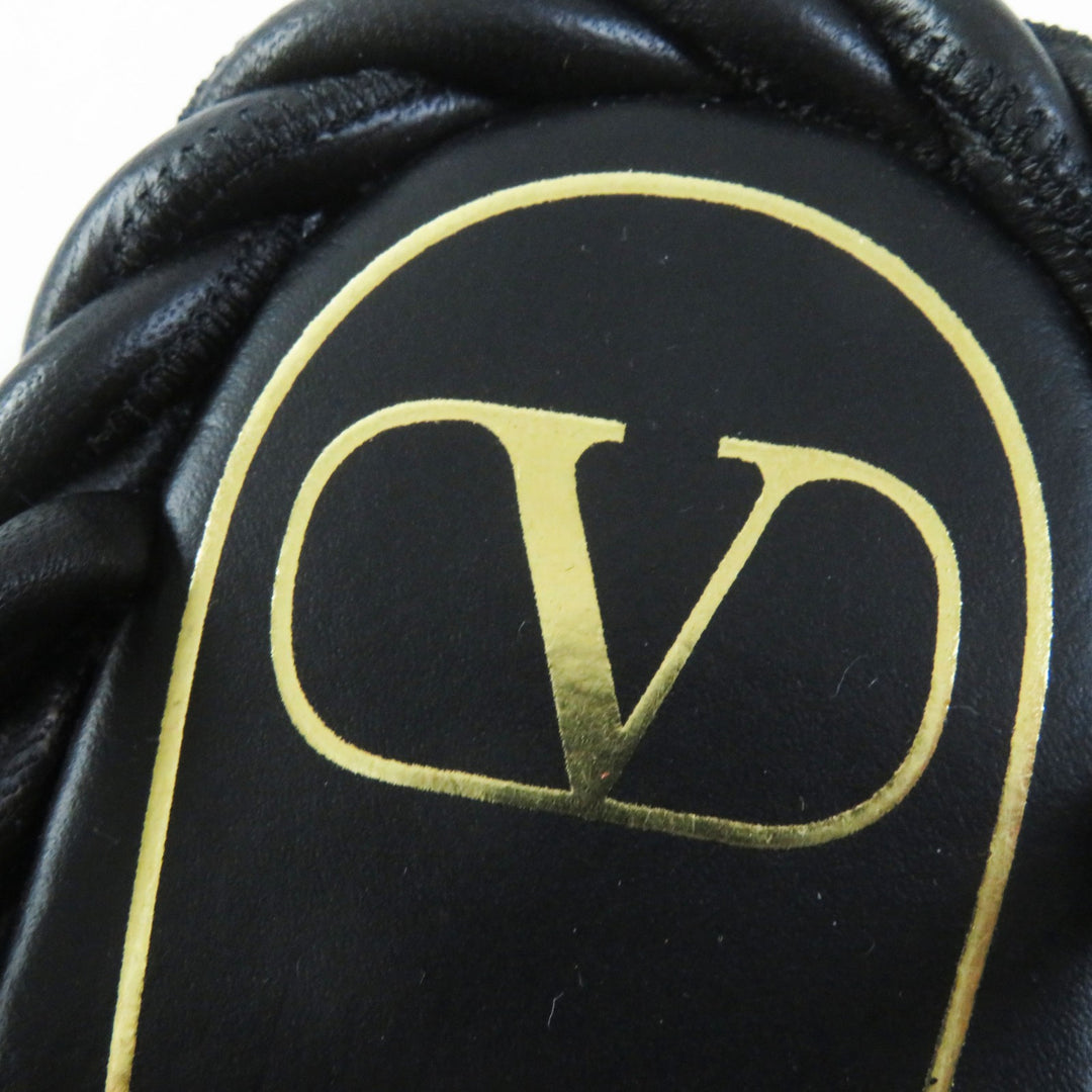 Discounted Excellent Valentino Garavani Sandals Rope leather ankle strap NERO Women 36