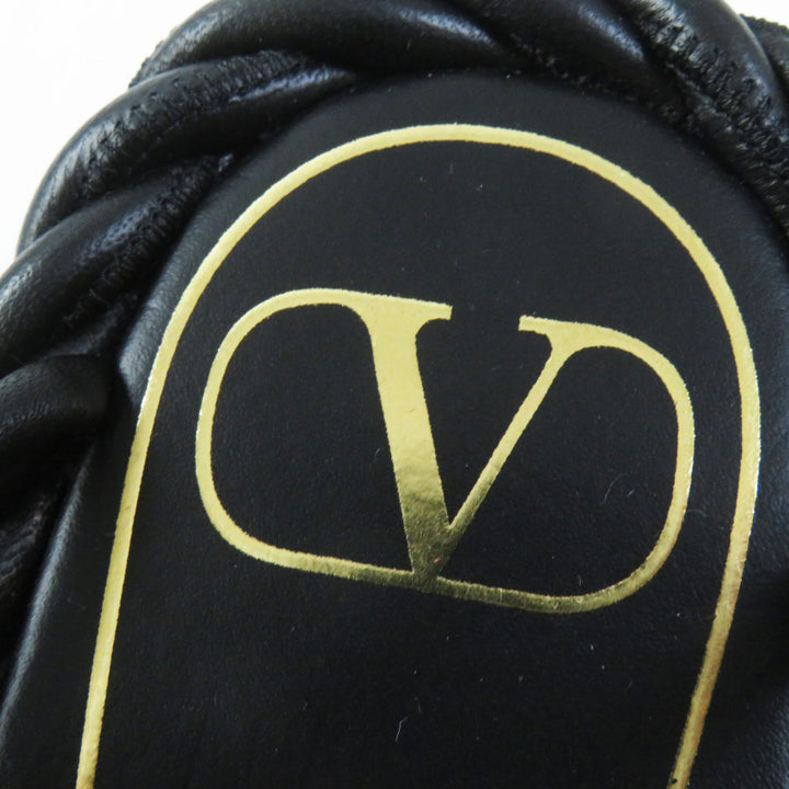 Discounted Excellent Valentino Garavani Sandals Rope leather ankle strap NERO Women 36