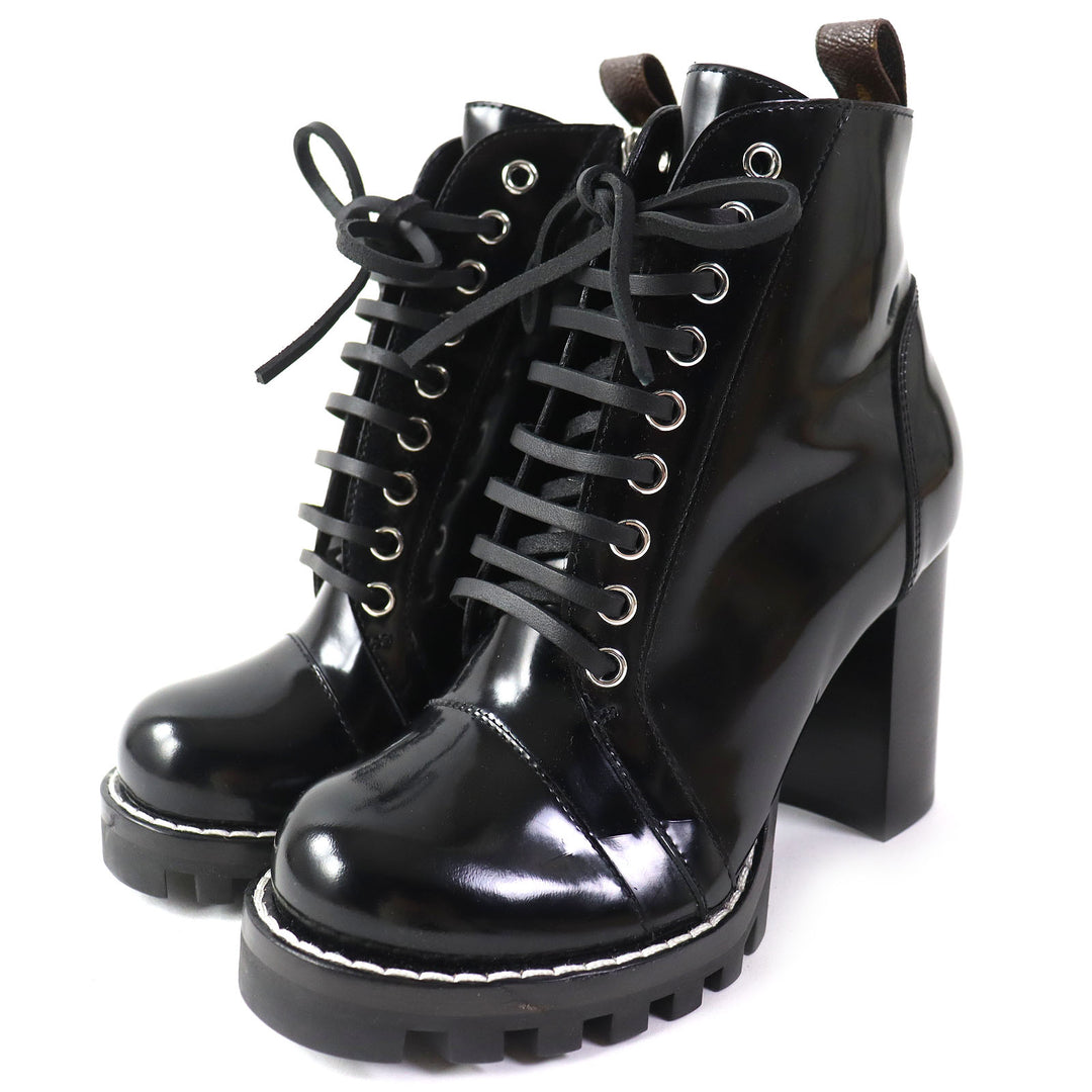 Discounted Great LOUIS VUITTON short boots Side zip lace-up ankle boots Women 36