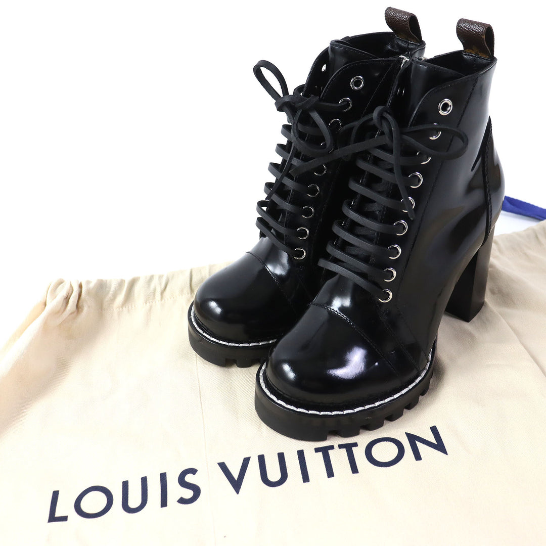 Discounted Great LOUIS VUITTON short boots Side zip lace-up ankle boots Women 36