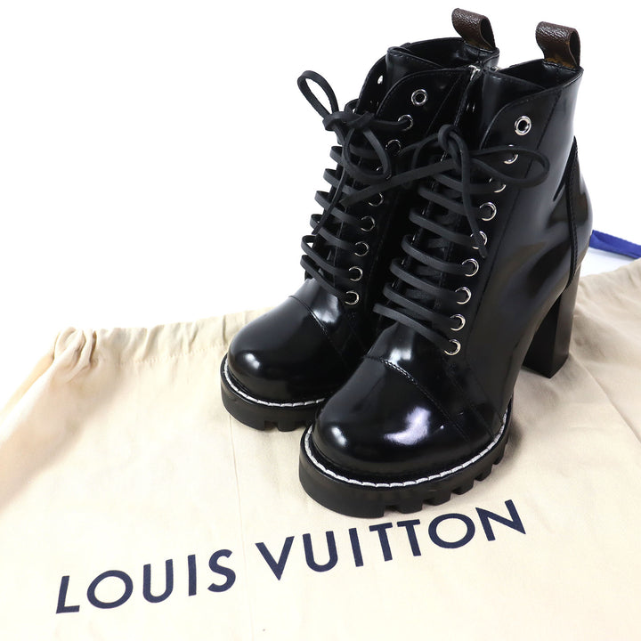 Discounted Great LOUIS VUITTON short boots Side zip lace-up ankle boots Women 36