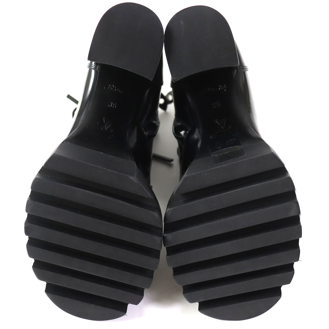 Discounted Great LOUIS VUITTON short boots Side zip lace-up ankle boots Women 36