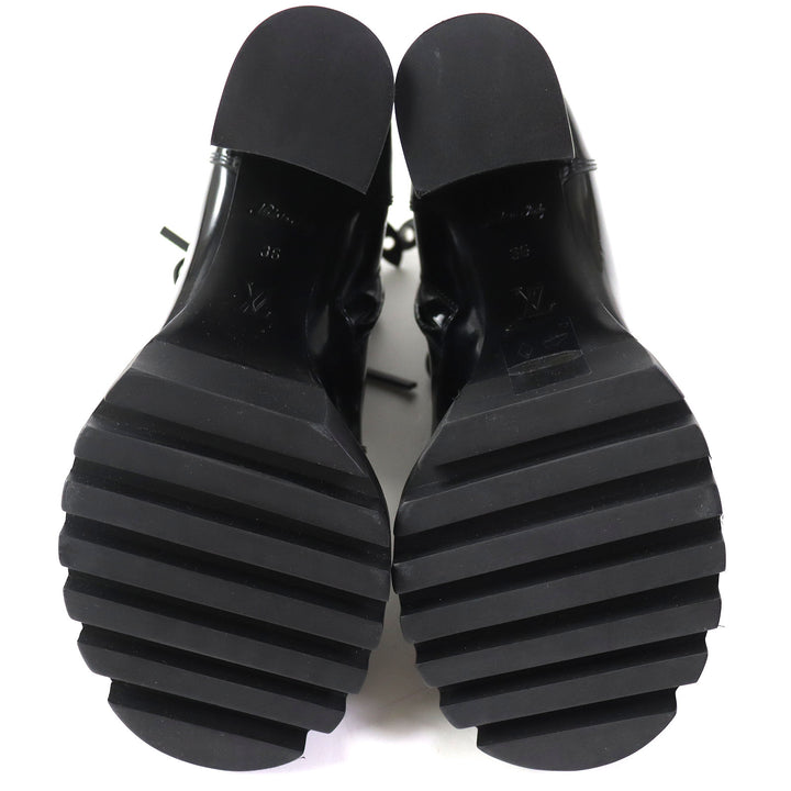 Discounted Great LOUIS VUITTON short boots Side zip lace-up ankle boots Women 36