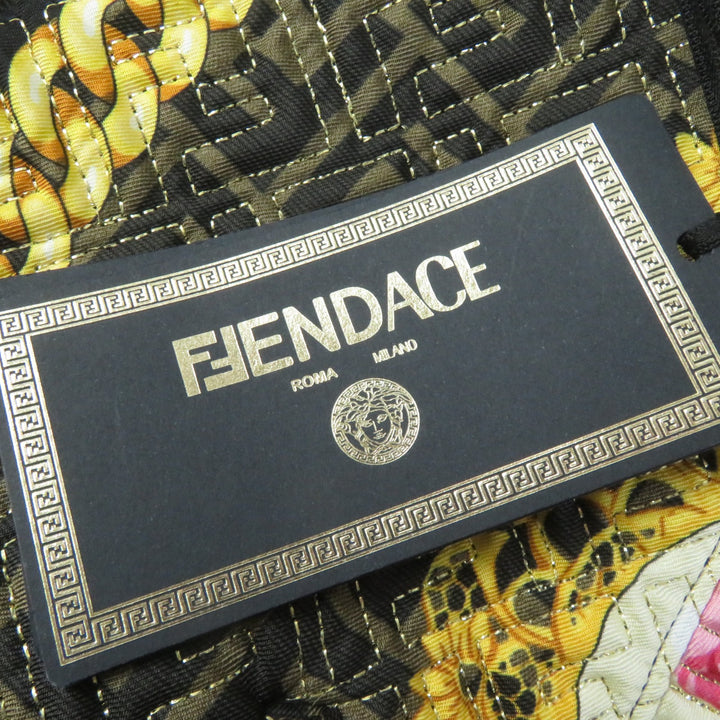 Discounted Pristine FENDACE Blouson FF logo Baroque Pattern Black Multi silk Women 36 FJ7258