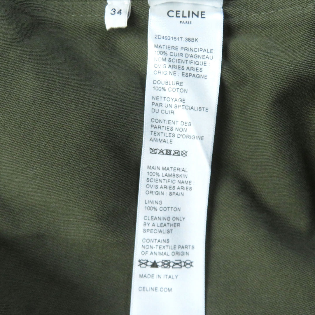 Discounted Great CELINE Parker Plonge lambskin oversized parka black cotton Women 34 2D493151T