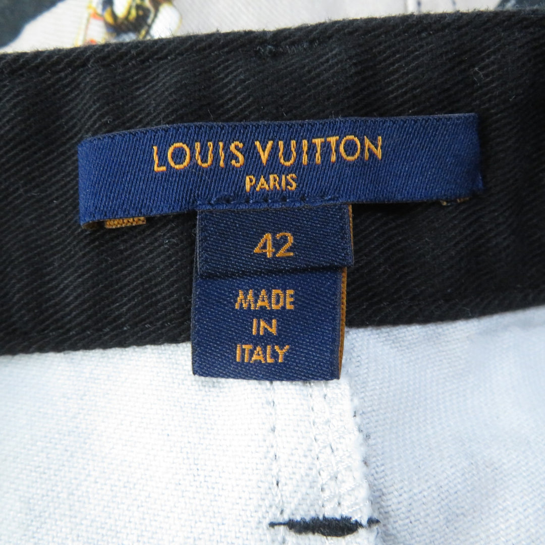 Discounted Great LOUIS VUITTON Shorts Scarf Print Monogram Leather Patch multicolor Women