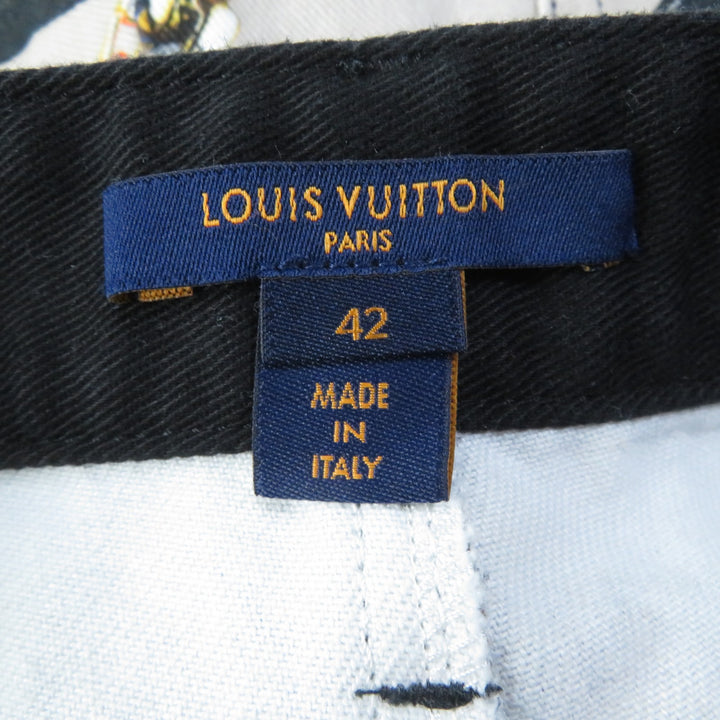 Discounted Great LOUIS VUITTON Shorts Scarf Print Monogram Leather Patch multicolor Women