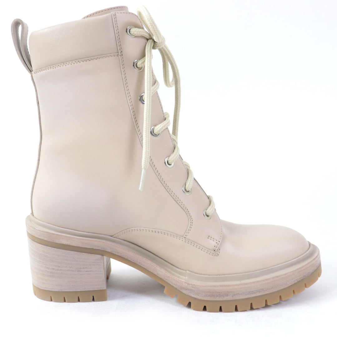 Discounted Pristine HERMES Ankle boots Lace-up Bridge pink beige leather Women 37