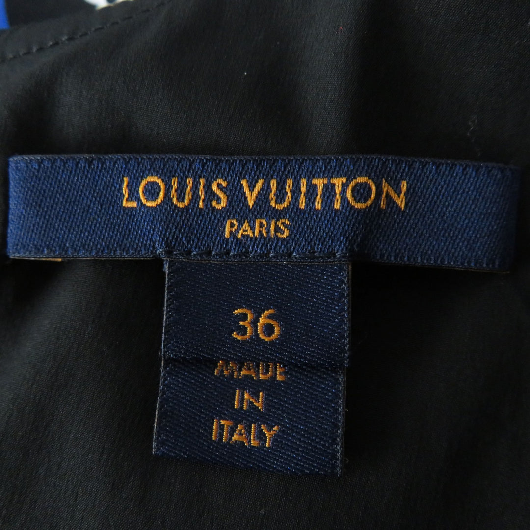 Discounted Excellent LOUIS VUITTON one piece Game On Ruffle Scoop Neck Babydoll silk 36