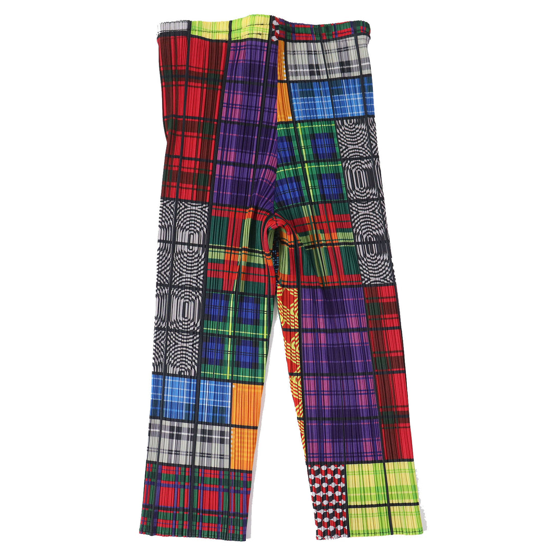 Discounted Excellent PLEATS PLEASE Cropped pants Patchwork Print multicolor 3 PP64-FJ223
