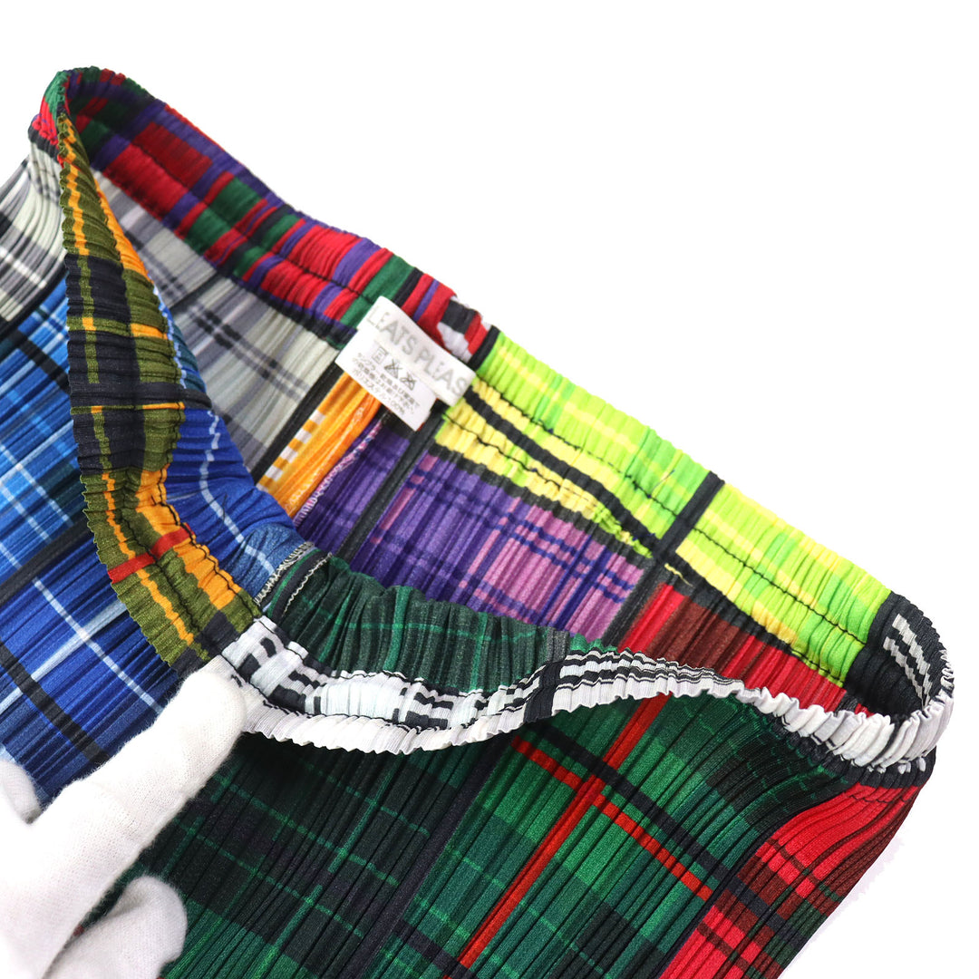 Discounted Excellent PLEATS PLEASE Cropped pants Patchwork Print multicolor 3 PP64-FJ223