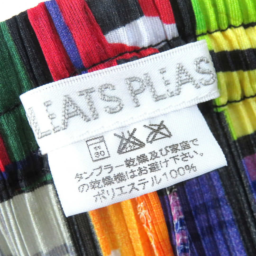 Discounted Excellent PLEATS PLEASE Cropped pants Patchwork Print multicolor 3 PP64-FJ223