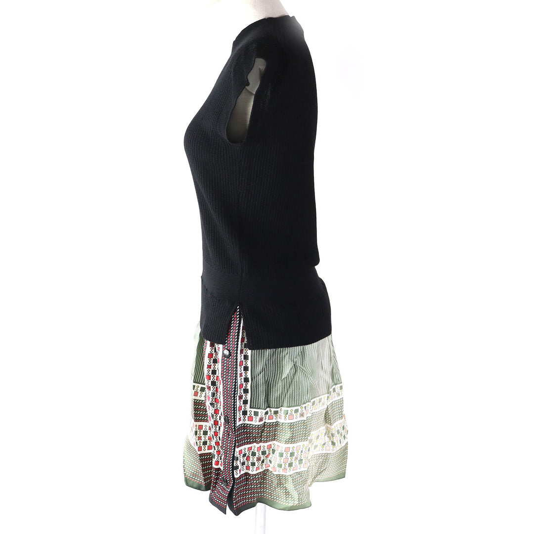 Discounted Great LOUIS VUITTON one piece Sleeveless knit with logo buttons, silk inserts
