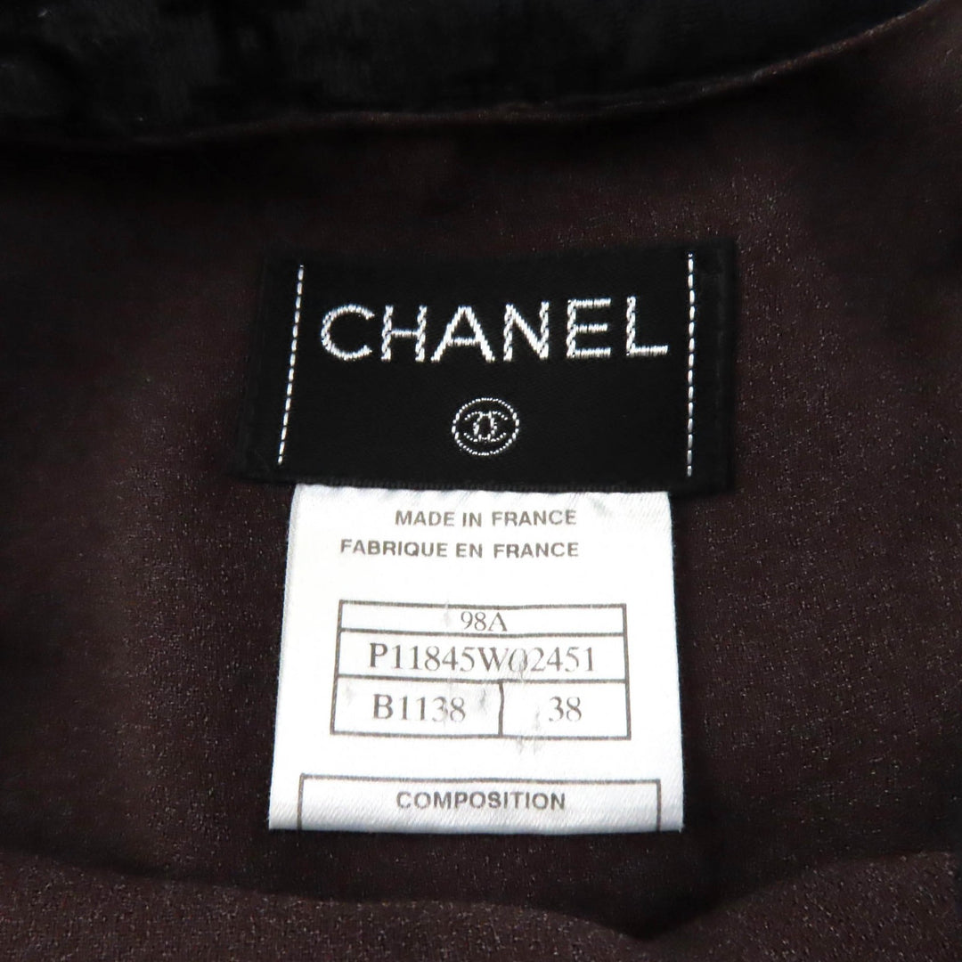 Discounted Excellent CHANEL Tight Skirt All logo lace knee length black 38 98A P11845