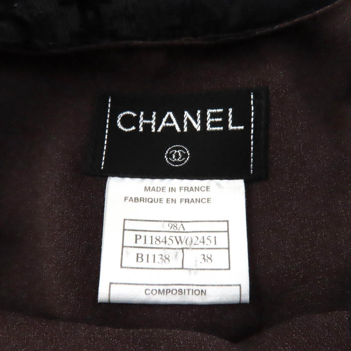 Discounted Excellent CHANEL Tight Skirt All logo lace knee length black 38 98A P11845
