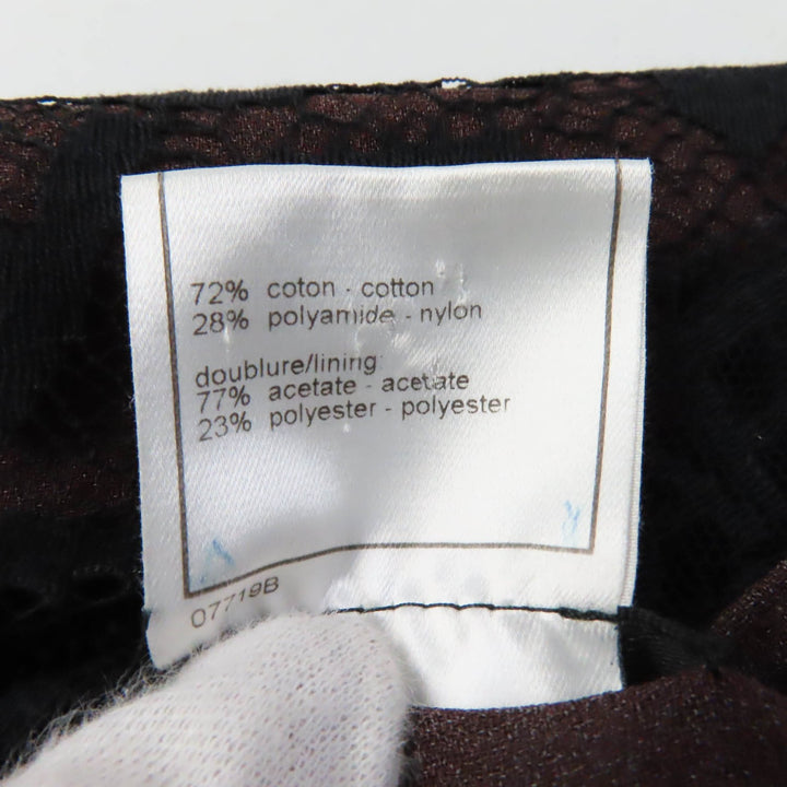 Discounted Excellent CHANEL Tight Skirt All logo lace knee length black 38 98A P11845
