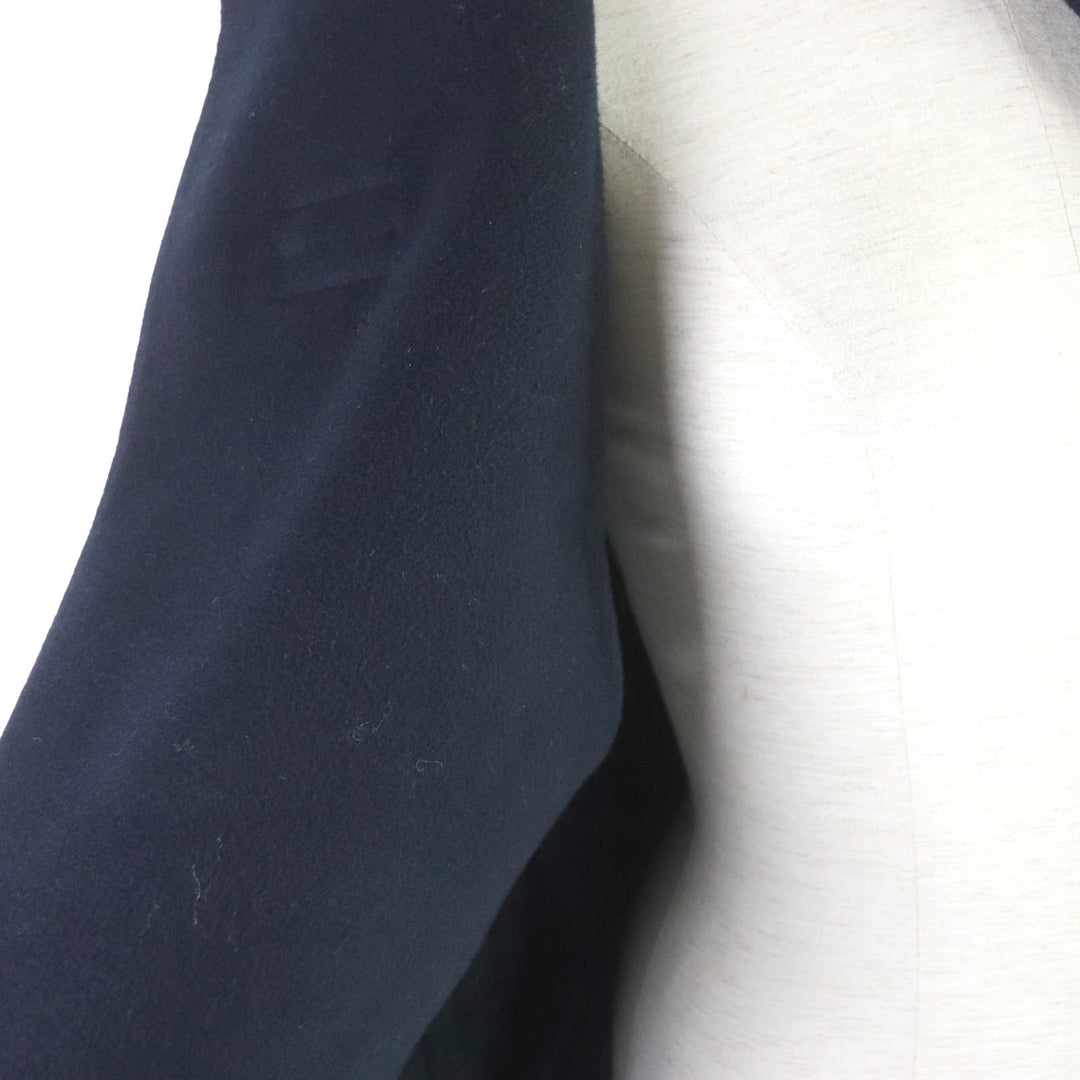 Discounted Excellent HERMES coat collarless coat kimono Black navy cashmere Women 36 2H0114DB