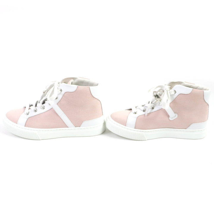 Discounted 
 Great HERMES High cut sneakers Daydream Kelly Metal Leather Canvas white Women 36.5