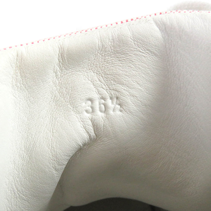 Discounted 
 Great HERMES High cut sneakers Daydream Kelly Metal Leather Canvas white Women 36.5
