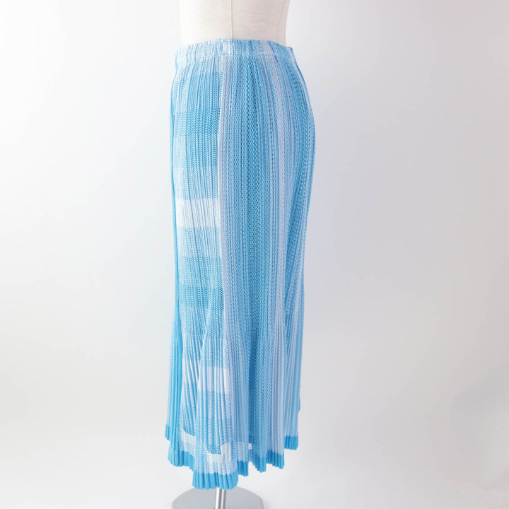 Discounted Excellent PLEATS PLEASE Long skirt Mesh petticoat Light blue Women 2 PP71-JG723