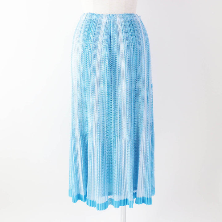 Discounted Excellent PLEATS PLEASE Long skirt Mesh petticoat Light blue Women 2 PP71-JG723