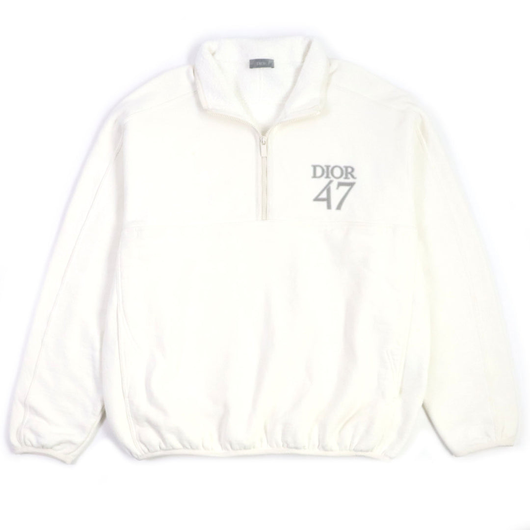Discounted Great DIOR sweat Dior 47 logo embroidered half-zip pullover mens XL 413J434A0879