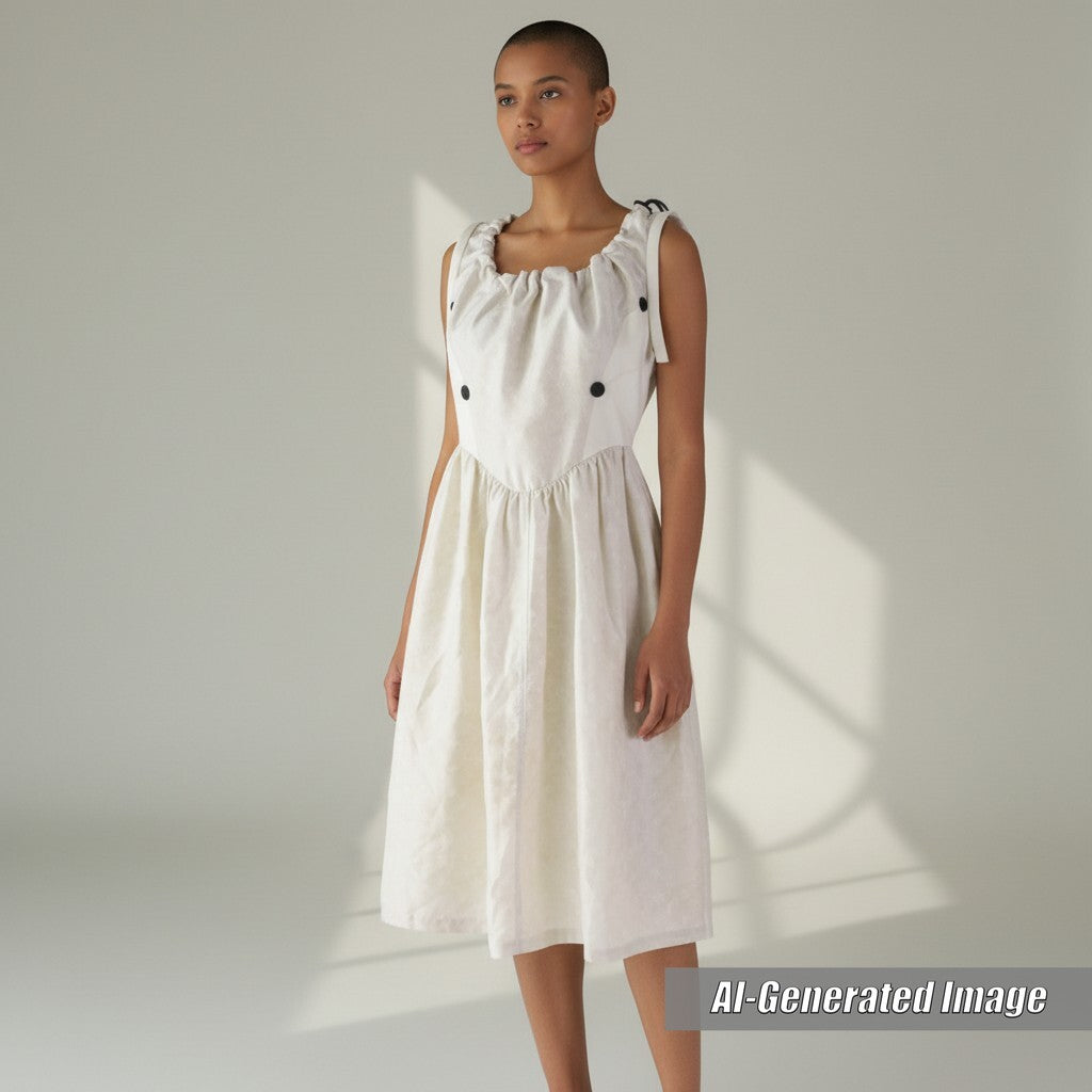 Discounted Pristine LOUIS VUITTON one piece Drawstring scuba dress silk Women 38 1AFCI6