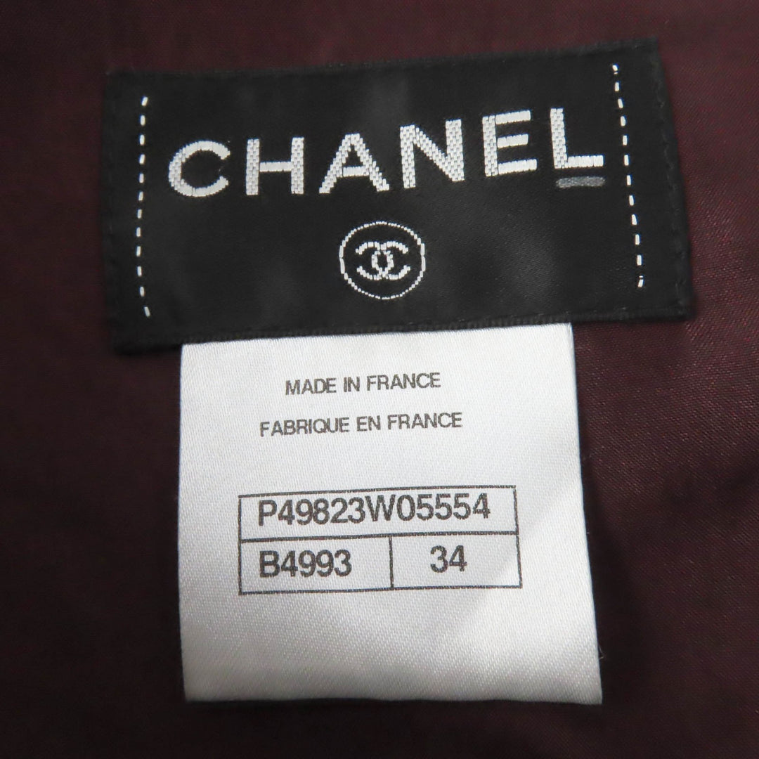 Great CHANEL A line coat 100% silk lining ZIP UP tweed coat multicolor Women 34 P49823