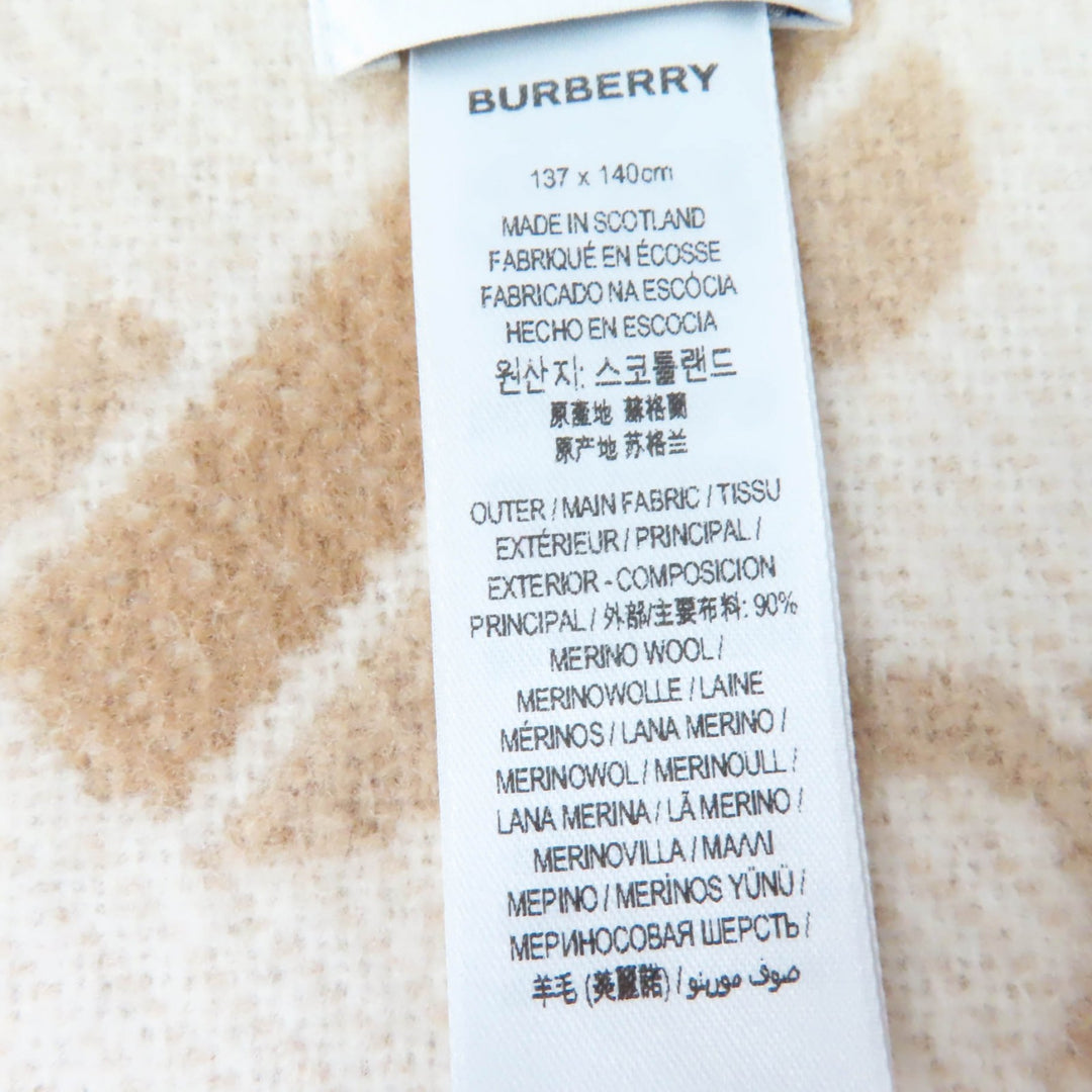 Discounted Great BURBERRY poncho TB Monogram Large beige wool Women 8022741