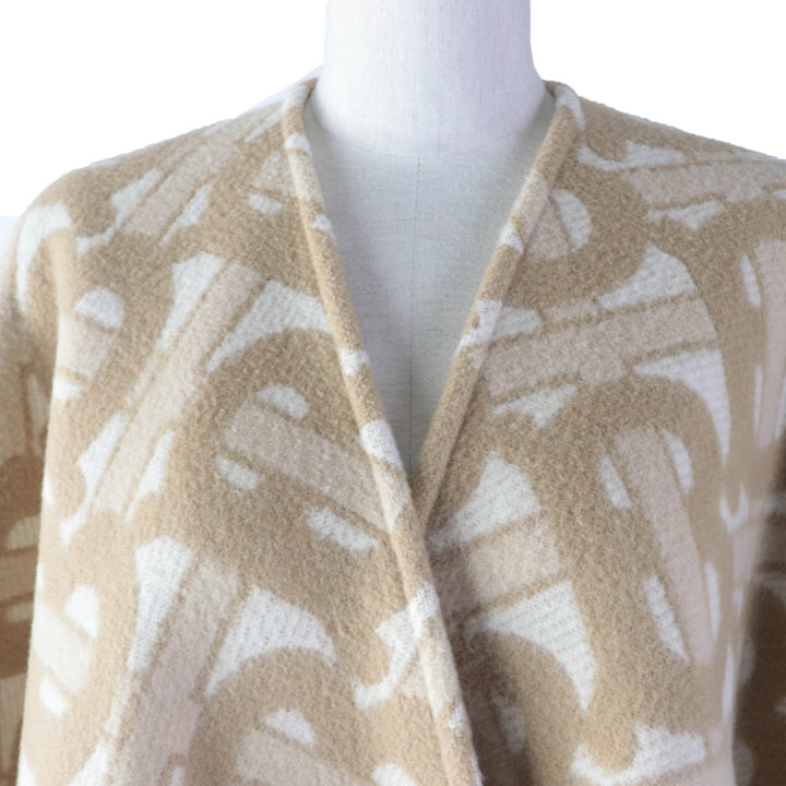 Discounted Great BURBERRY poncho TB Monogram Large beige wool Women 8022741