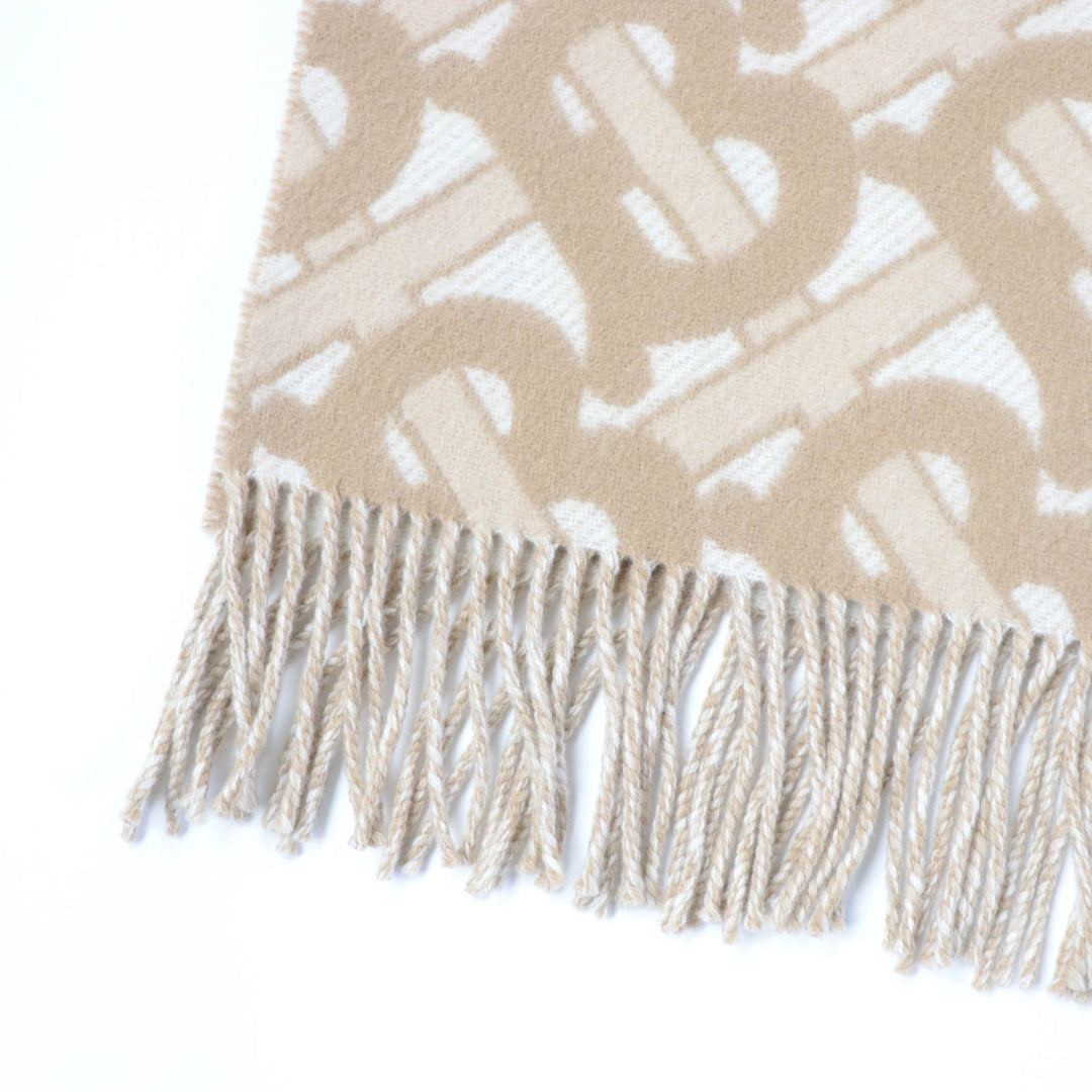 Discounted Great BURBERRY poncho TB Monogram Large beige wool Women 8022741
