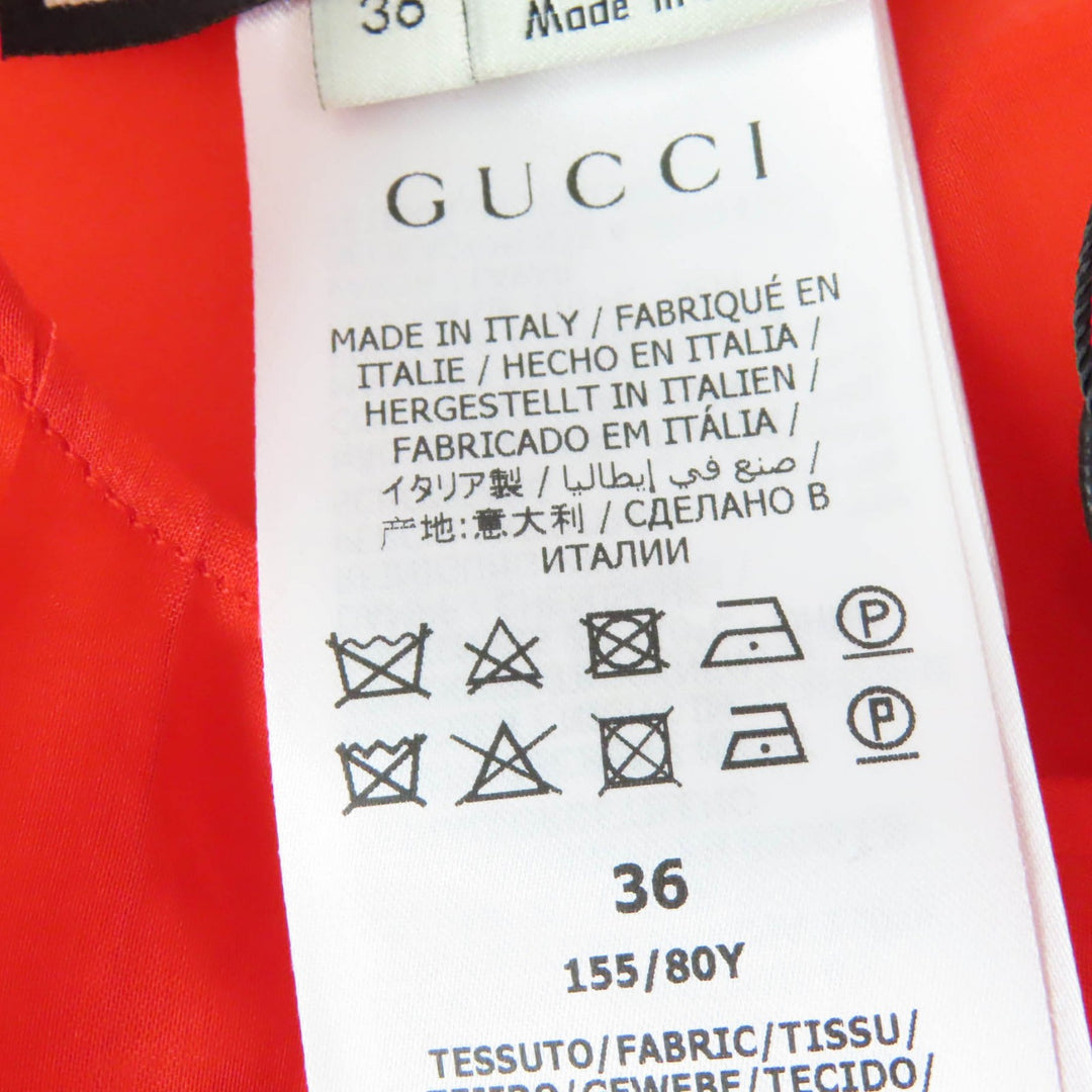 Discounted 
 Pristine GUCCI tops See-through long sleeve blouse with rhinestones Red silk Women 36 633322