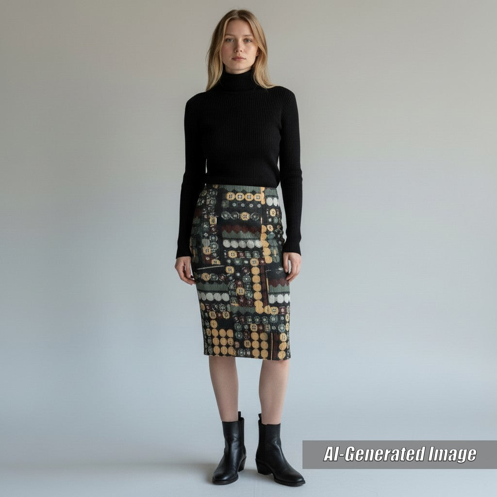 Discounted Excellent PLEATS PLEASE Long skirt Billiards Gam Full pattern Pleated 2