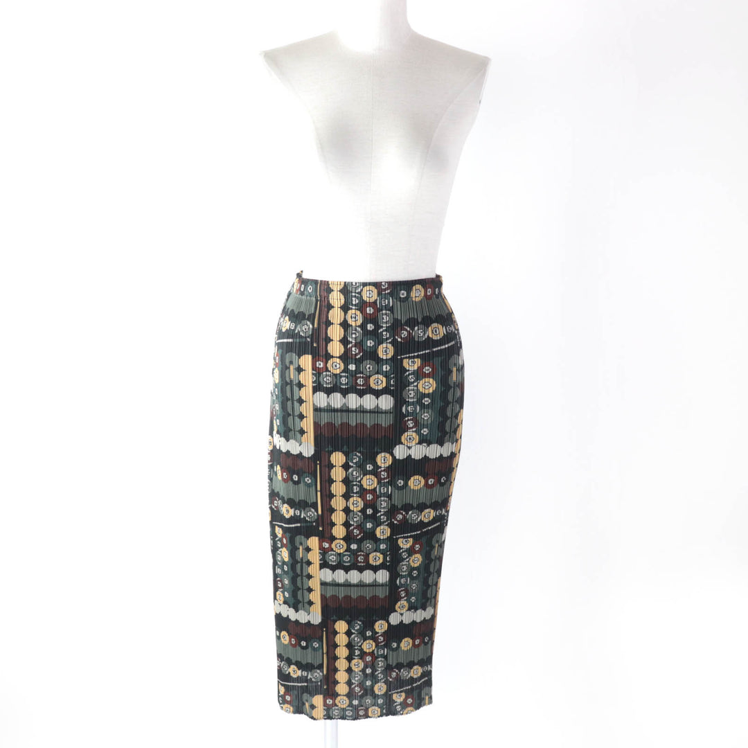 Discounted Excellent PLEATS PLEASE Long skirt Billiards Gam Full pattern Pleated 2