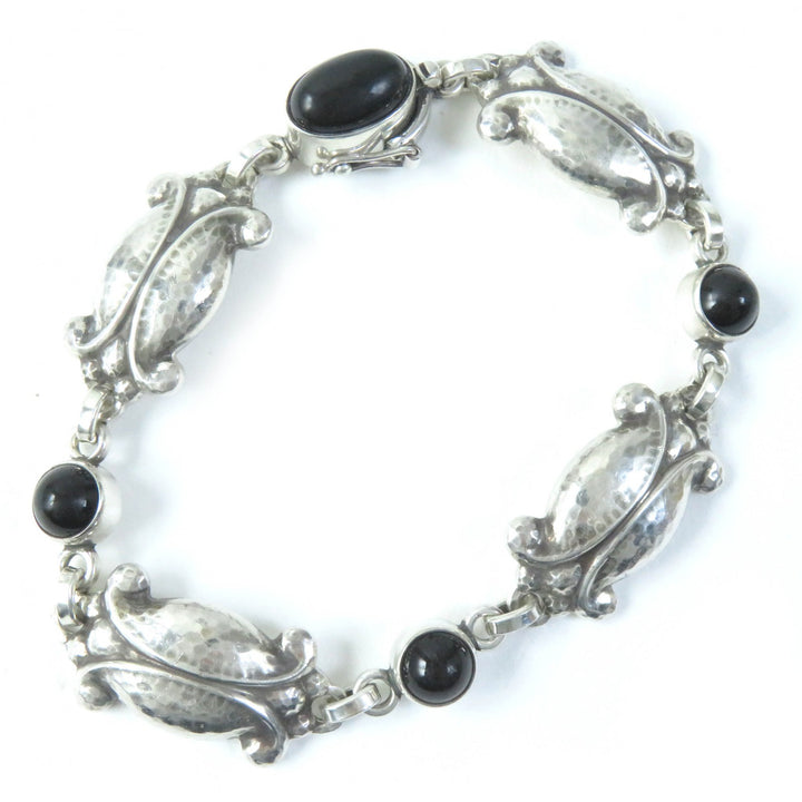 Discounted Great Georg Jensen bracelet Moonlight Blossom Silver black SV925 Women 11