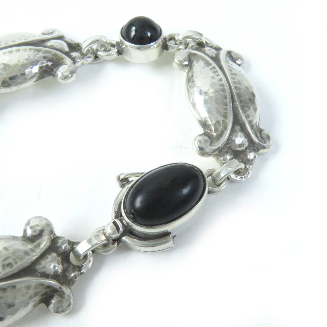 Discounted Great Georg Jensen bracelet Moonlight Blossom Silver black SV925 Women 11