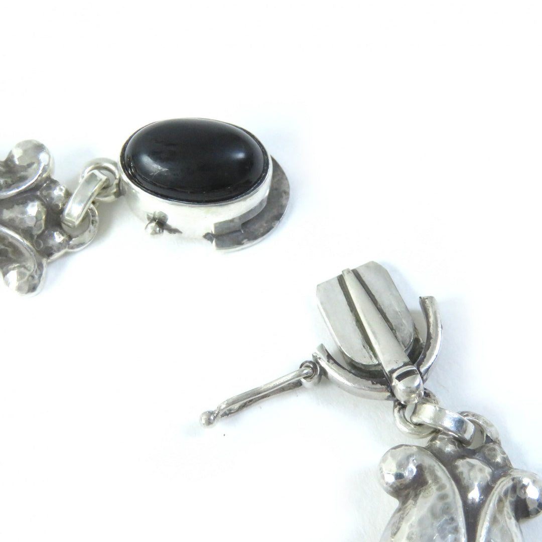 Discounted Great Georg Jensen bracelet Moonlight Blossom Silver black SV925 Women 11