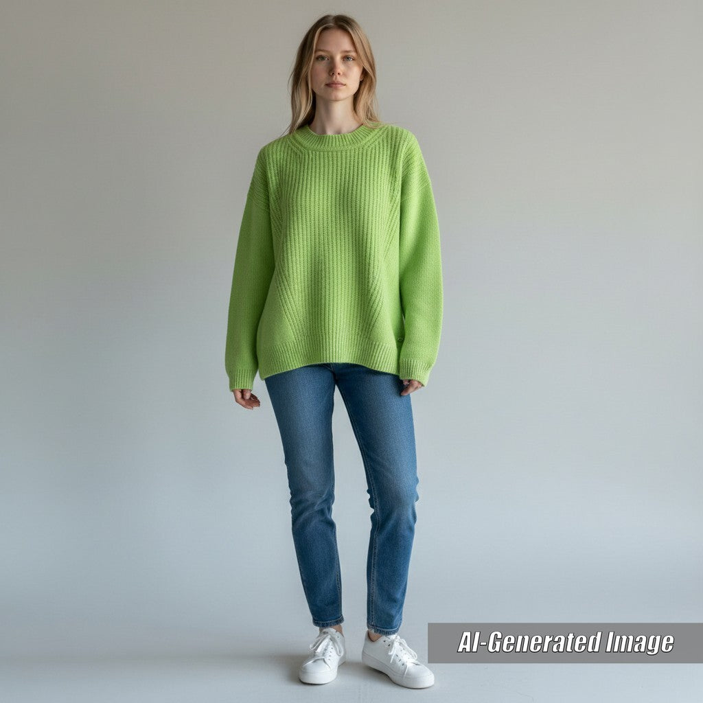 Discounted Excellent HERMES knit Long sleeve cropped with logo metal green cashmere Women 36