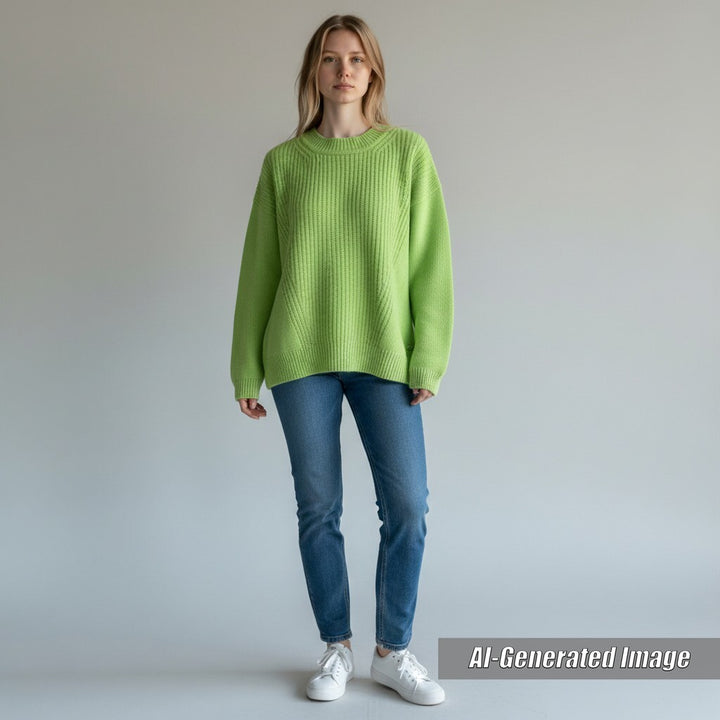 Discounted Excellent HERMES knit Long sleeve cropped with logo metal green cashmere Women 36