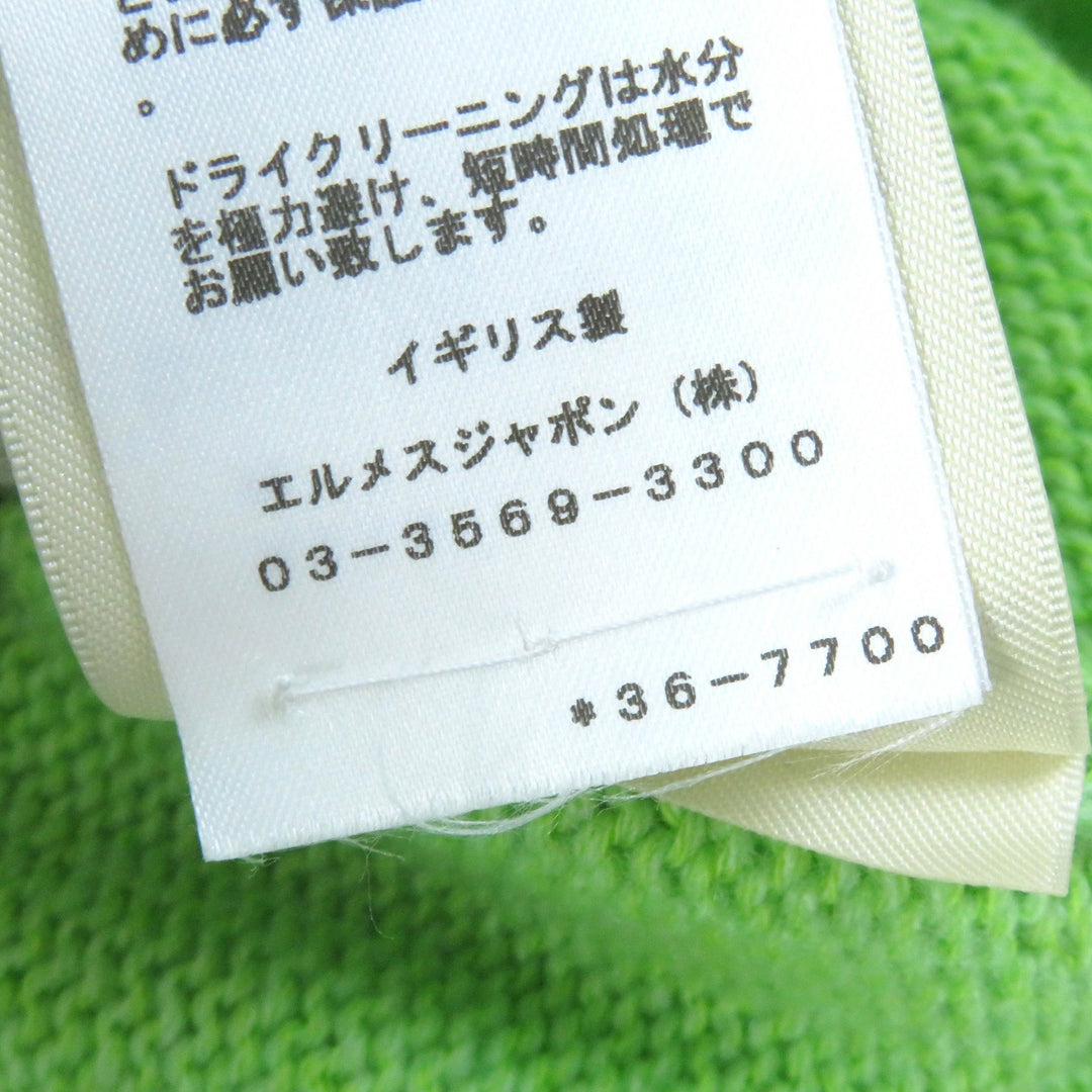 Discounted Excellent HERMES knit Long sleeve cropped with logo metal green cashmere Women 36