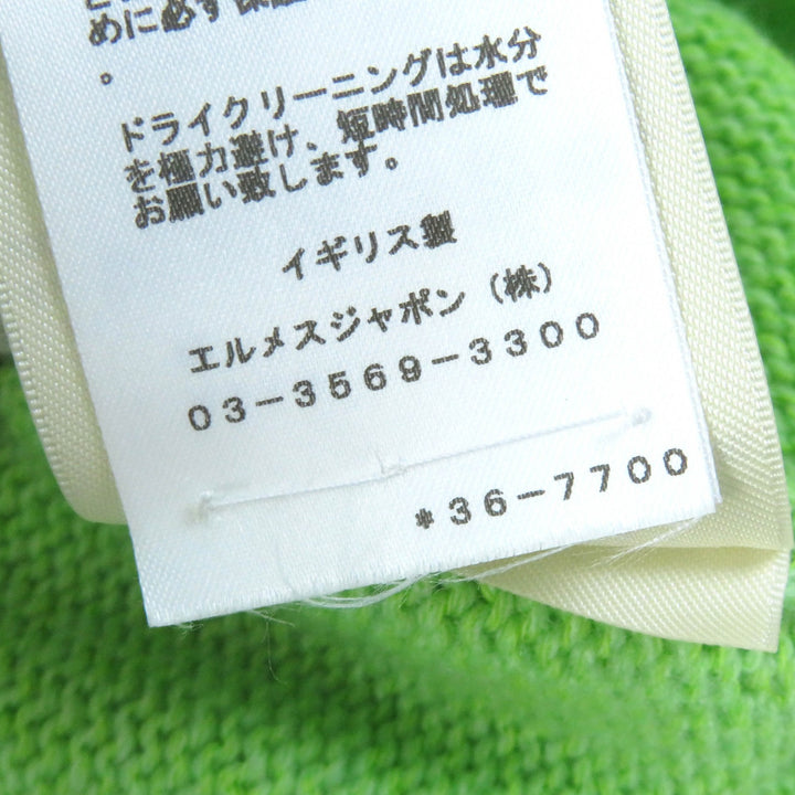 Discounted Excellent HERMES knit Long sleeve cropped with logo metal green cashmere Women 36