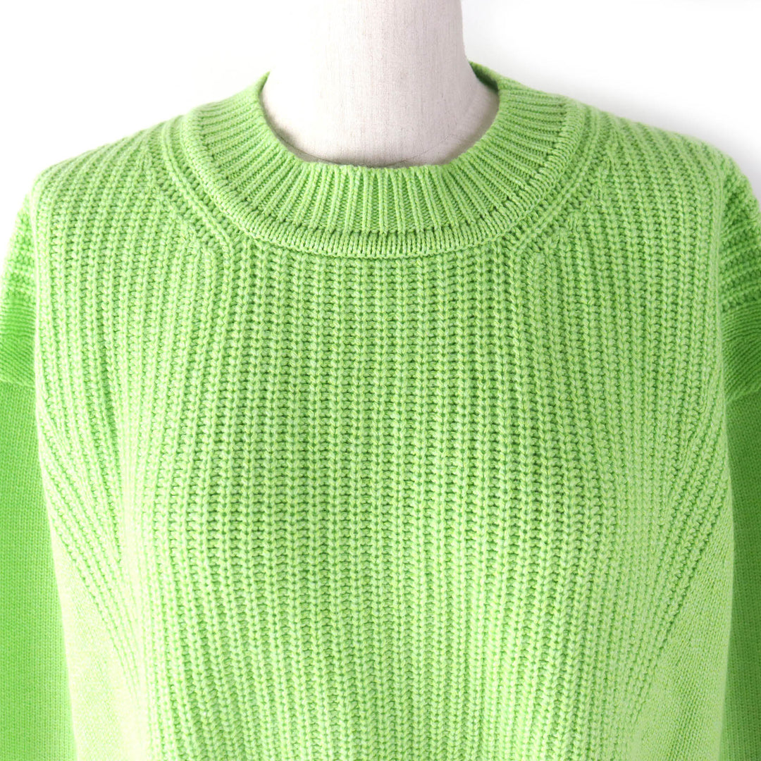 Discounted Excellent HERMES knit Long sleeve cropped with logo metal green cashmere Women 36