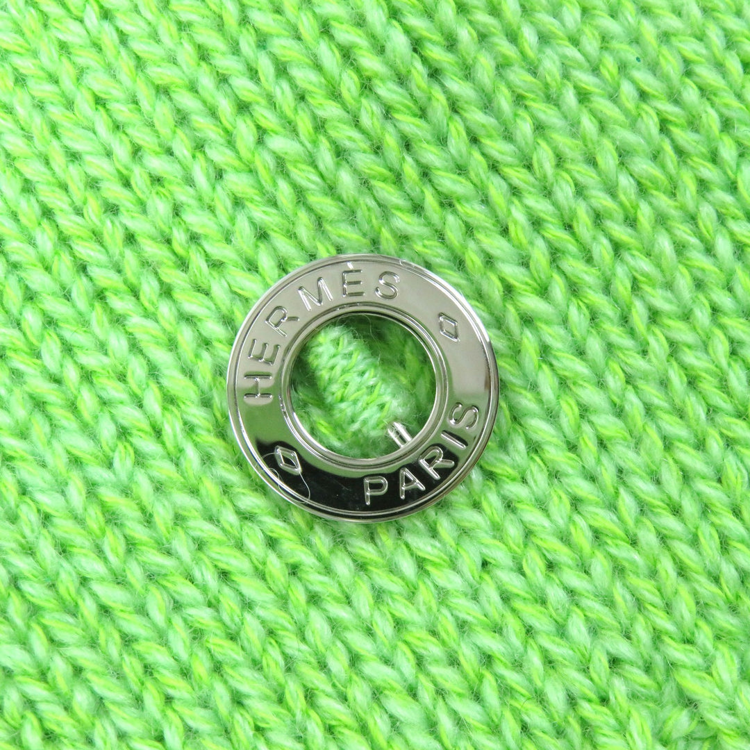 Discounted Excellent HERMES knit Long sleeve cropped with logo metal green cashmere Women 36