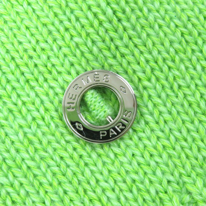 Discounted Excellent HERMES knit Long sleeve cropped with logo metal green cashmere Women 36