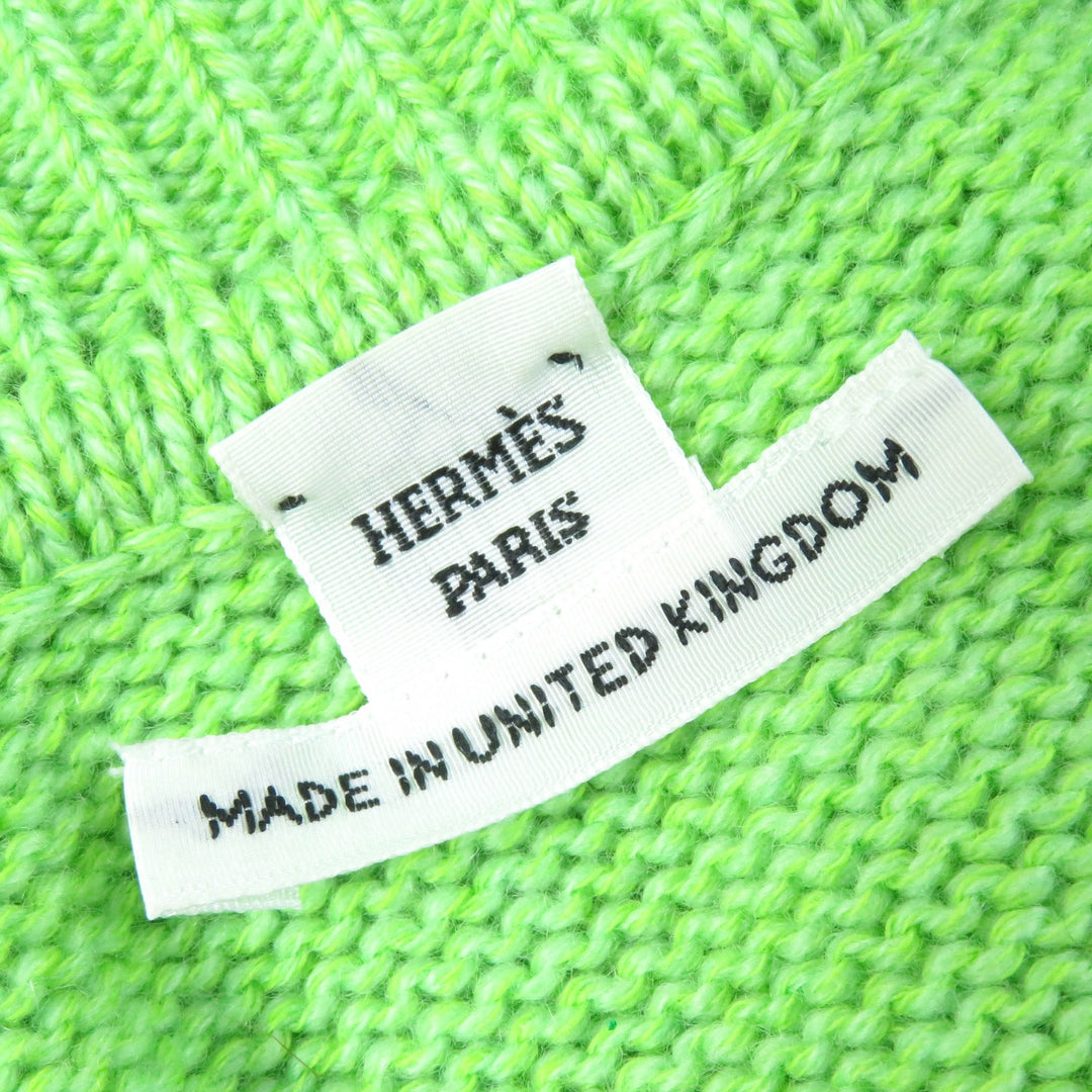 Discounted Excellent HERMES knit Long sleeve cropped with logo metal green cashmere Women 36