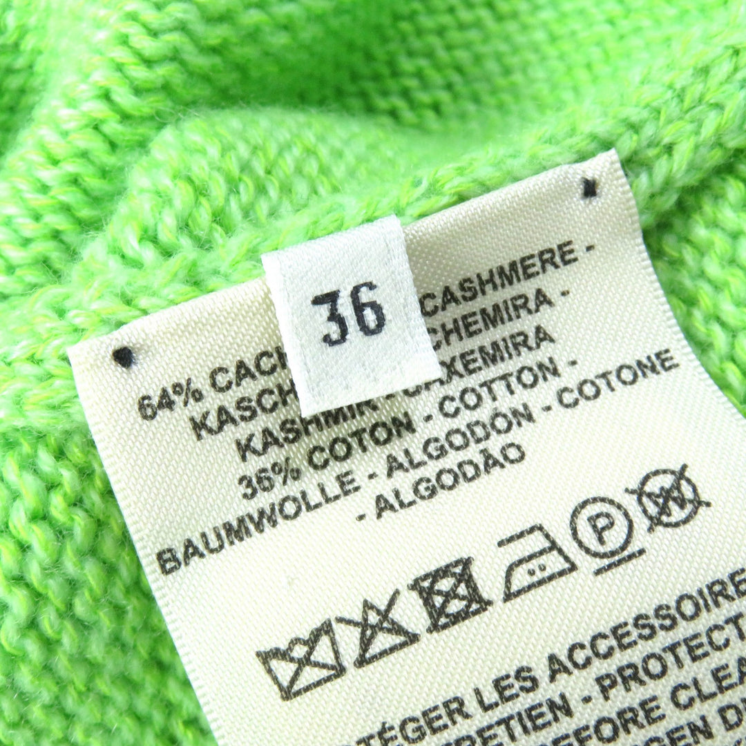 Discounted Excellent HERMES knit Long sleeve cropped with logo metal green cashmere Women 36