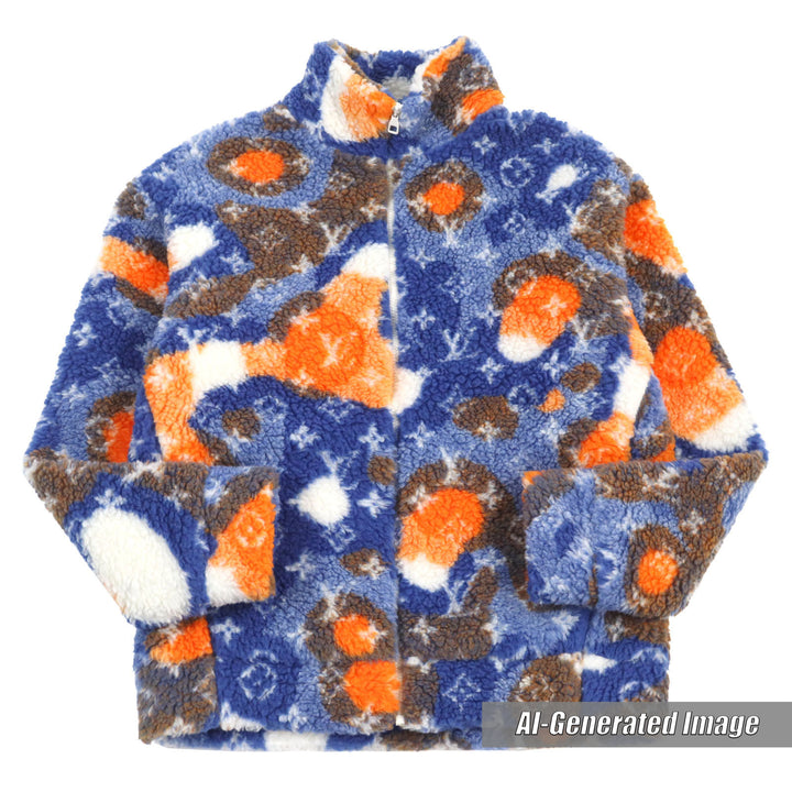 Discounted Excellent LOUIS VUITTON Blouson Jacquard Camo Fleece Blouson mens L 1AAU8L