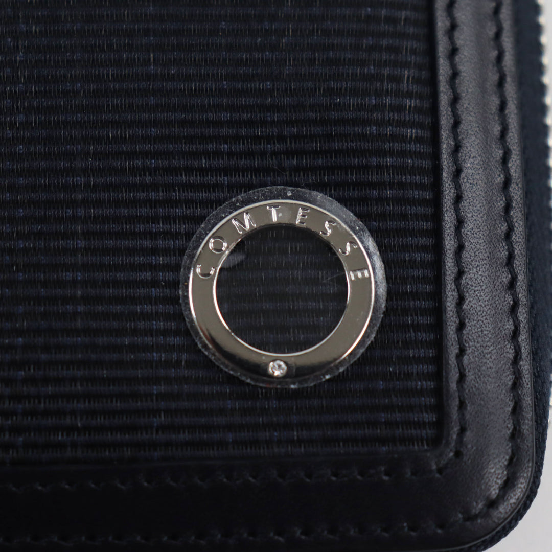 Pristine COMTESSE Notebook cover Horsehair leather with metal logo black mens