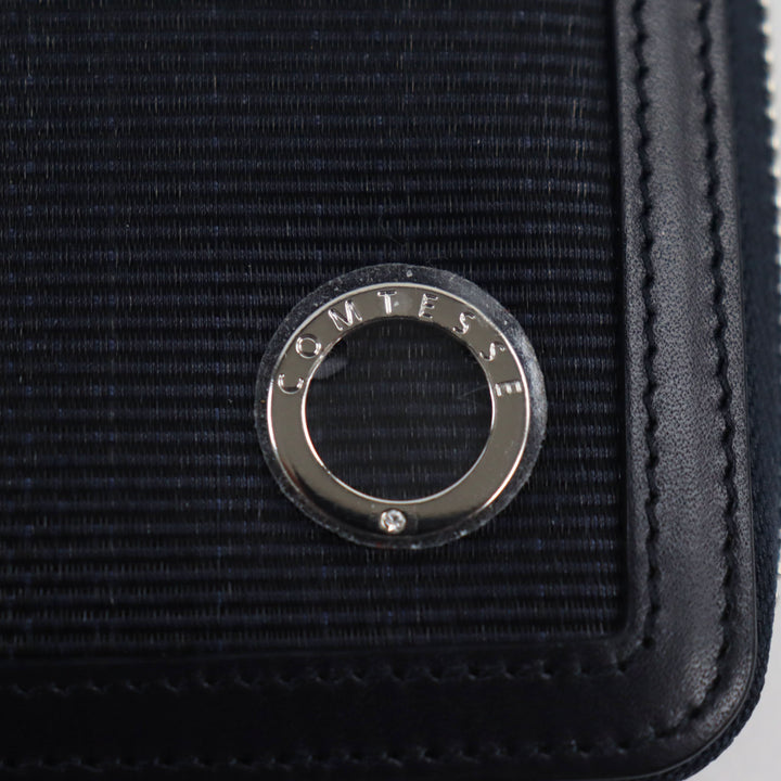 Pristine COMTESSE Notebook cover Horsehair leather with metal logo black mens