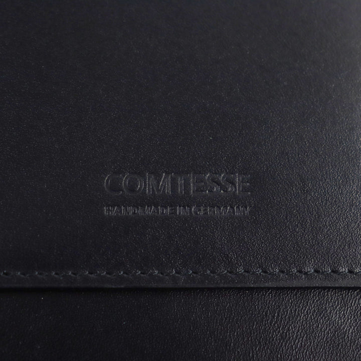 Pristine COMTESSE Notebook cover Horsehair leather with metal logo black mens